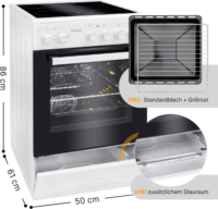 Bomann EHC 7939 4 zónás szabadonálló Elektromos Tűzhely - Fehér