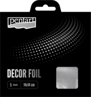 Pentart 20737 Dekorfólia 14 x 14 cm - Ezüst (5 db / csomag)