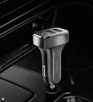 Usams CC87TC01 2x USB-A Autós töltő 14V - Fekete