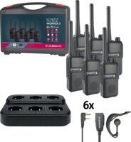 Albrecht Tectalk Worker 3 PMR446 Walkie Talkie Készlet 10 km hatótávval (6 db) - Fekete