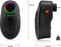 Salente HotHeat Mini Hordozható Elektromos Hősugárzó 500W - Fekete