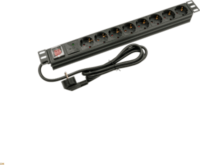 Walisec PDU-EU08S Rack 8 aljzatos túlfeszültségvédő elosztó 1.8m - Fekete