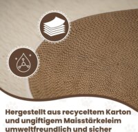 Astropet Zen Paw Macska Karton Kaparószőnyeg 63 x 35 x 10 cm - Natúr