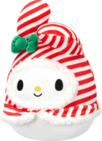 Squishmallows My Melody piros és fehér csíkos szalagokkal plüssfigura 20 cm