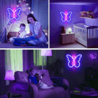 Yooup PM037933 LED Fali neon dekor 22,5x1,5x19 cm - Pillangó