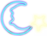 Yooup PM037943 LED Fali neon dekor 38.5x1.6x28.5 cm - Hold és csillag