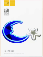 Yooup PM037943 LED Fali neon dekor 38.5x1.6x28.5 cm - Hold és csillag
