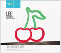 Yooup PM037931 LED Fali neon dekor 19.5x1.6x22.5 cm - Cseresznye