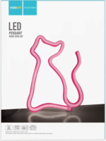 Yooup LED PM037928 Fali neon dekor 17x1.6x23.3 cm - Rózsaszín Macska