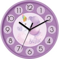 TOO CL-3152 Unikornis Mintás Falióra 30cm - Lila