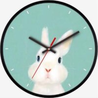 TOO CL-3174-R Nyuszi Mintás Falióra 23cm - Zöld