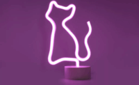 Yooup PM037918 LED Asztali neon dekor 15x8.5x25 cm - Rózsaszín macska