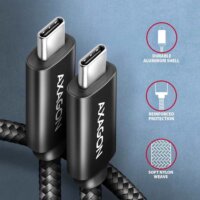 AXAGON BUCM4X-CM10AB NEWGEN USB-C Apa - USB-C 4 Gen 3x2 Apa Adat és Töltőkábel 0,5m - Fekete