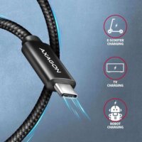 AXAGON BUCM4X-CM10AB NEWGEN USB-C Apa - USB-C 4 Gen 3x2 Apa Adat és Töltőkábel 0,5m - Fekete