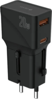 Devia ST102040 20W PD + QC Többfunkciós Mini Hálózati Töltő Utazó Adapter - Fekete