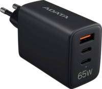 ADATA USB-A / 2x USB-C Hálózati gyorstöltő Adapter 65W - Fekete