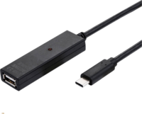 Value 12.99.1114 USB-A - USB-C 2.0 Hosszabító kábel 20m - Fekete