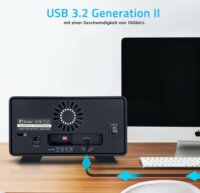 Fantec MB-X2U31H 2x 3,5" USB 3.2 Külső HDD/SSD ház - Fekete
