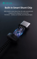 Devia ST108066 Gracious Series USB-C Apa - USB-C Apa 2.0 Adat és Töltőkábel 60W 2m - Fekete