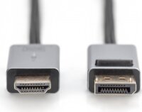 DIGITUS High Speed DisplayPort apa - HDMI Type A apa Átalakító Kábel 1,8 m - Ezüst