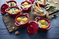 Staub Mini Cocotte Kerámia edény készlet fedővel Ø 10cm 0.2L - Piros (4 részes)