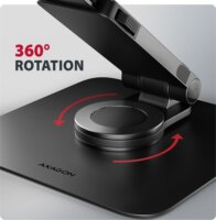 AXAGON STND-LRB 360° Forgatható 17.3" Laptop és Tablet Asztali Állvány - Fekete