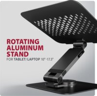 AXAGON STND-LRB 360° Forgatható 17.3" Laptop és Tablet Asztali Állvány - Fekete
