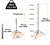 Walimex 1017362 Jumbo AIR Stúdió állvány / Lámpatartó 600cm