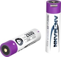 Ansmann 1307-0002 Li-Ion 18650 Akkumulátor microUSB 2600mAh (1db/csomag)