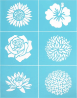 Pentart 43942 Virágfejek Szita stencil Sablon