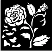 Stamperia House of Roses big rose Vastag stencil sablon