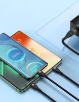 Conceptronic ETTA06B15 3-in-1 USB-C / Lightning / Micro-USB Adat- és Töltőkábel 100 W 1,5 m - Fekete