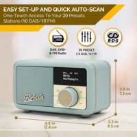 Roberts Radio Petite 2 Bluetooth hordozható FM/DAB/DAB+ Zsebrádió - Kék
