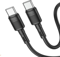 Hoco HC770929 USB-C apa - USB-C apa 2.0 Adat és töltőkábel 1m - Fekete