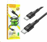 Hoco HC770929 USB-C apa - USB-C apa 2.0 Adat és töltőkábel 1m - Fekete