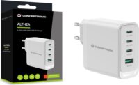 Conceptronic ALTHEA22W100 4-Port 100W GaN USB PD Gyorstöltő - Fehér
