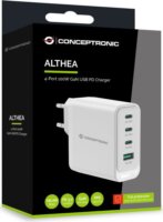 Conceptronic ALTHEA22W100 4-Port 100W GaN USB PD Gyorstöltő - Fehér