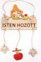 Iris fa kopogtató tábla "isten hozott" felirattal őszi dekoráció 18 x 35cm