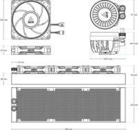 Arctic Cooling Liquid Freezer III Pro 360 360mm ARGB All In One Univerzális CPU Vízhűtés - Fehér