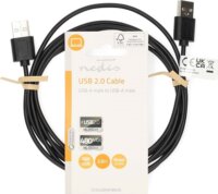 Nedis CCGL60001BK20 USB-A Apa 2.0 - USB-A Apa 2.0 Adatkábel 2m - Fekete