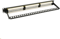 Walisec PP-P6U2402 19" Cat6 Patch panel 24 port - Fekete