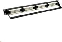 Walisec PP-P6U2401 19" Cat.6 Patch Panel 24 port - Fekete