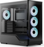 AeroCool P500A Midi Torony Számítógépház + 4db 120 mm ARGB ventilátor - Fekete