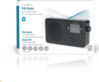 Nedis RDFM2225BK Hordozható Rádiós ébresztőóra Digitális kijelzővel - Fekete