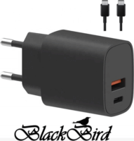 BlackBird USB-A / USB-C Hálózati Adapter 25W + Type-C kábel 1m - Fekete