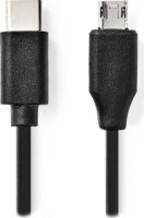 Nedis CCGL60750BK10 USB-C apa 2.0 - USB Micro-B apa 2.0 Adat és töltőkábel 60 Watt 1m - Fekete