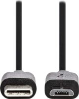Nedis CCGL60750BK10 USB-C apa 2.0 - USB Micro-B apa 2.0 Adat és töltőkábel 60 Watt 1m - Fekete
