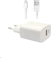 BlackBird USB-A / USB-C Hálózati Adapter 25W + Lightning kábel 1m - Fehér