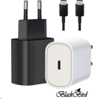 BlackBird USB-C Hálózati Adapter 20W + Type-C kábel 1m - Fekete