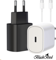 BlackBird USB-C Hálózati Adapter 20W + Type-C kábel 1m - Fehér